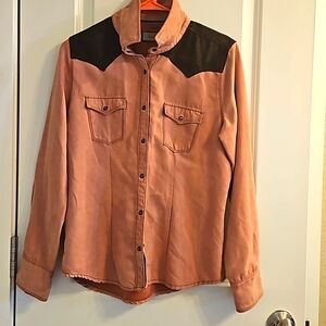 Small pink & brown Legacy Falls button up top